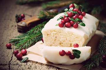 Christmas cake with cranberry