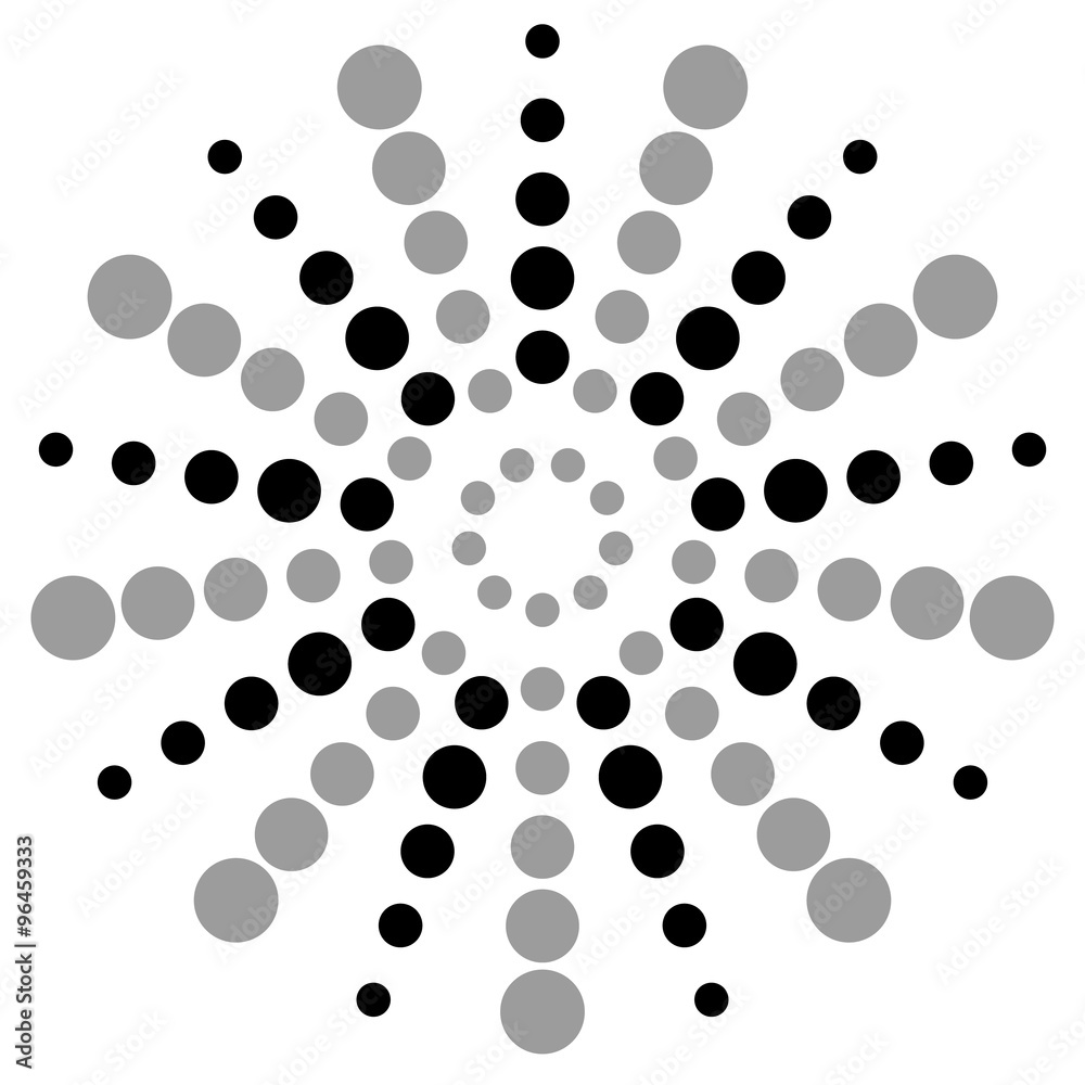 Aufkleber dotted monochrome motif. abstract dotted vector element.