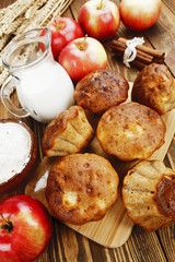 Apple muffins with cinnamon