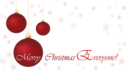 Fototapeta na wymiar Weihnachtsbaumkugel rot - Sterne - Merry Christmas Everyone!