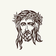 Face of Jesus hand drawn