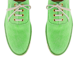 Tip of sport shoes isolated on white