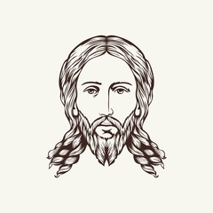 Face of Jesus hand drawn