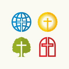 Obraz premium Set of Christian symbols