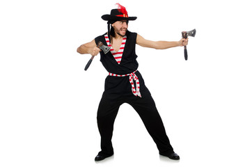 Man pirate isolated on the white background
