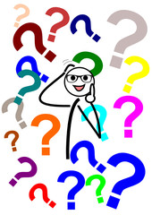 Strichm&auml;nnchen mit Fragezeichen