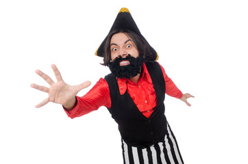 Funny pirate isolated on the white