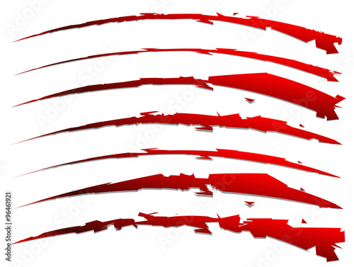 "set of slash shapes isolated on white. claw mark, wound, rip vec" Stock image and royalty-free ...