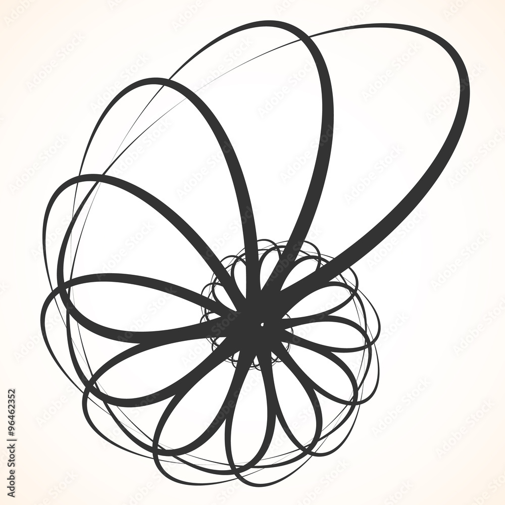 Poster abstract circular element. spinning, swirling forms, shapes. sin