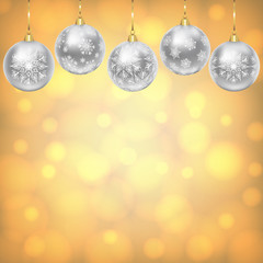Naklejka na ściany i meble silver balls with snowflakes ornament