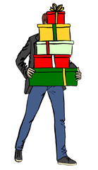 woman and man with shopping bag