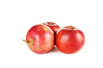 Fresh red apples isolated on a white