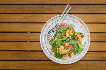 Tiger prawn tomato salad