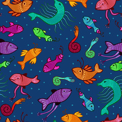 Materiał do szycia seamless extraordinary sea creatures