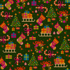 Materiał do szycia seamless christmas cross stitch pattern