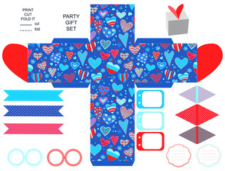 Gift box template  party set