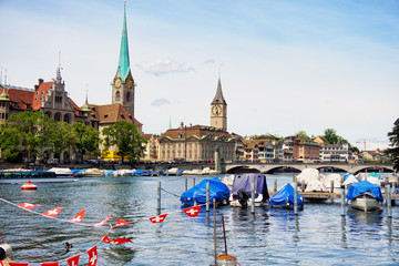 Fototapeta premium Limmat river, Zurich