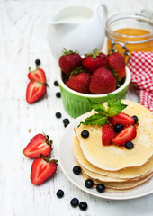 pancakes and fresh berries