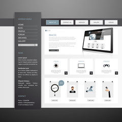 Modern Clean Business Website Template Design, Editable Vector Illustration.
