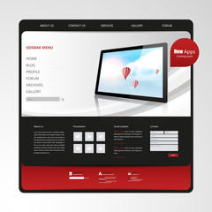 Modern Clean Business Website Template Design, Editable Vector Illustration.
