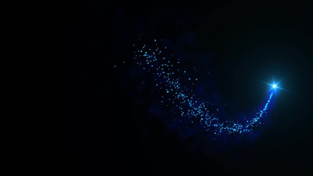 Looping abstract blue comet