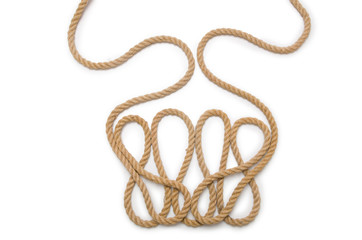 Concept with long hemp rope