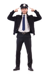 Obraz premium Police officer isolated on white