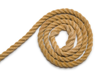 Concept with long hemp rope