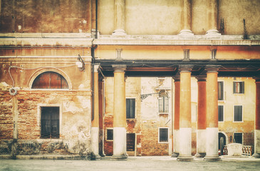 Fototapeta na wymiar Old street view in Venice, Italy.