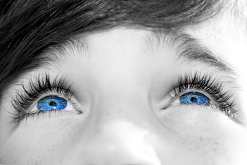 insightful look blue eyes boy