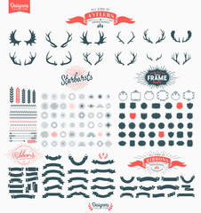 Designer Collection, Starbursts, label, ribbons, antlers - All you need for a vintage logo