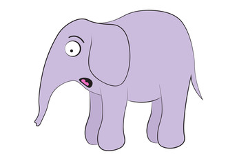cute cartoon scary elephant animal vector