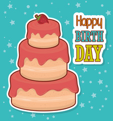 Happy birthday colorful card 