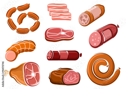 Sausages Ham Bacon Roast Beef And Steak Imagenes De Archivo Y