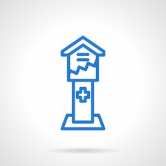 Blue simple line donation box vector icon