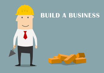 Businessman building a new business