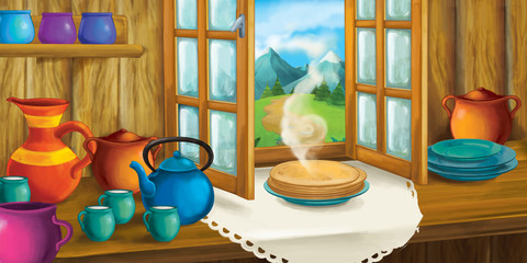 Cartoon background for fairy tale - illustration for the children