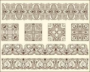 monochrrome floral patterns blocks and stripes 