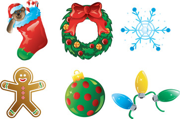 Colorful christmas icons
