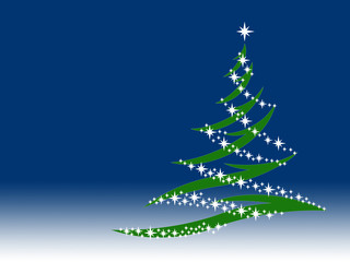 Symbol of the Christmas tree on a blue-white background