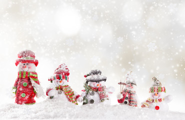 Christmas background with snowman