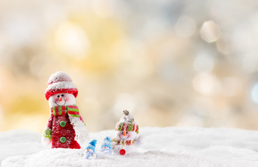 Christmas background with snowman