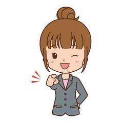 ビジネスウーマン　指差し