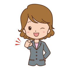 ビジネスウーマン　指差し