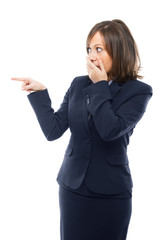 Obraz premium Businesswoman pointing