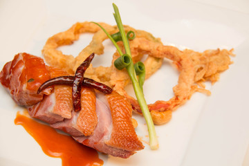  Duck breast roasted  and  tamarind sauce