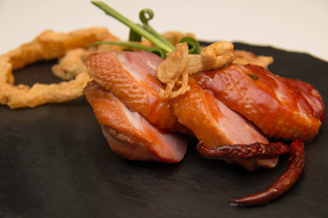  Duck breast roasted  and  tamarind sauce