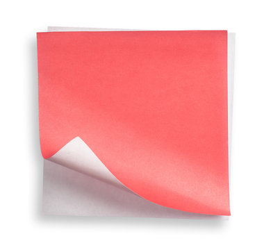 Red Paper And Curled Corner.