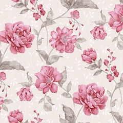 flowers seamless pattern - For easy making seamless pattern use it for filling any contours