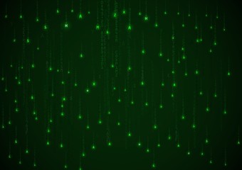 Technology binary background. Binary on green background